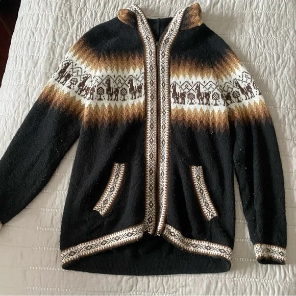 alpaca knit zip up hoodie - Picture 1 of 1